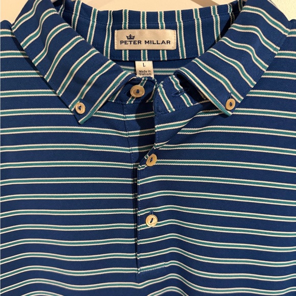 Peter Millar Other - Peter Millar Classic Button Collar Striped Golf Polo
